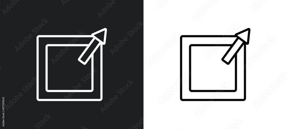 Poster external line icon in white and black colors. external flat vector icon from external collection for
