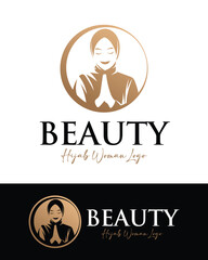 Beautiful Hijab Woman Logo Template