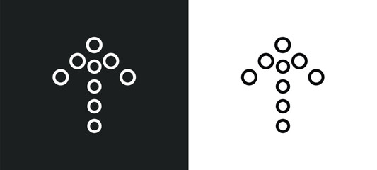 dotted up arrow line icon in white and black colors. dotted up arrow flat vector icon from dotted up arrow collection for web, mobile apps and ui.