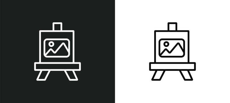 artboard line icon in white and black colors. artboard flat vector icon from artboard collection for web, mobile apps and ui.
