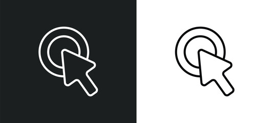 mouse clicker line icon in white and black colors. mouse clicker flat vector icon from mouse clicker collection for web, mobile apps and ui.