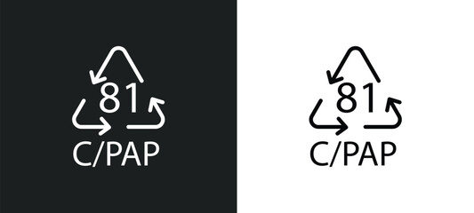 c/pap 81 line icon in white and black colors. c/pap 81 flat vector icon from c/pap 81 collection for web, mobile apps and ui.