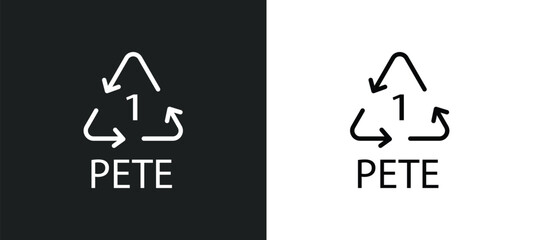 1 pete line icon in white and black colors. 1 pete flat vector icon from 1 pete collection for web, mobile apps and ui.