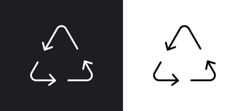recycable line icon in white and black colors. recycable flat vector icon from recycable collection for web, mobile apps and ui.