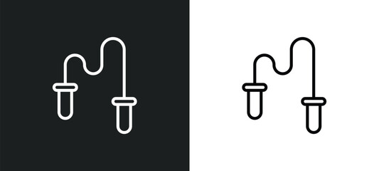 skipping rope toy line icon in white and black colors. skipping rope toy flat vector icon from skipping rope toy collection for web, mobile apps and ui.