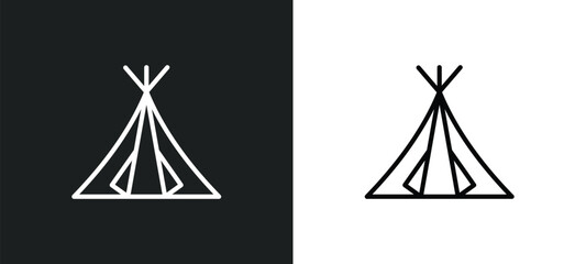 tent toy line icon in white and black colors. tent toy flat vector icon from tent toy collection for web, mobile apps and ui.