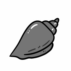freehand drawn cartoon conch on white background