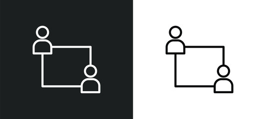 coaching line icon in white and black colors. coaching flat vector icon from coaching collection for web, mobile apps and ui.