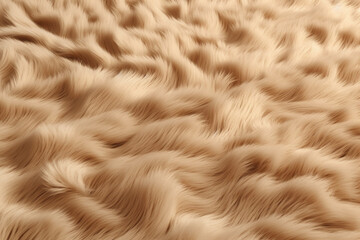 A tan furry wool carpet. AI generative