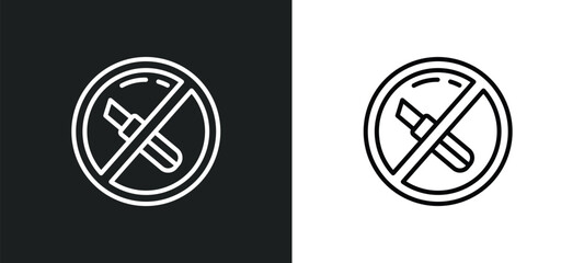 no cut line icon in white and black colors. no cut flat vector icon from no cut collection for web, mobile apps and ui.