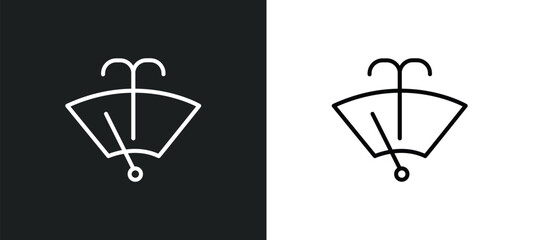 windshield washer line icon in white and black colors. windshield washer flat vector icon from windshield washer collection for web, mobile apps and ui. - obrazy, fototapety, plakaty
