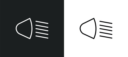 low beam line icon in white and black colors. low beam flat vector icon from low beam collection for web, mobile apps and ui. © IconArt