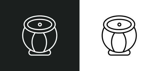 tablas line icon in white and black colors. tablas flat vector icon from tablas collection for web, mobile apps and ui. - obrazy, fototapety, plakaty