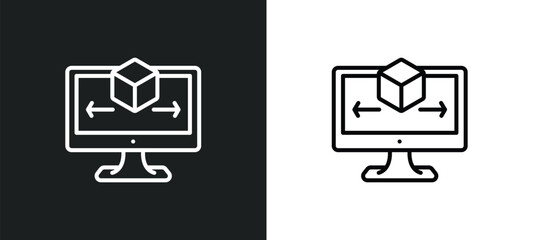 simulation line icon in white and black colors. simulation flat vector icon from simulation collection for web, mobile apps and ui.