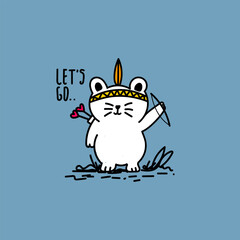 cute cat vector for tee print and background wallpaper