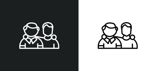 brothers line icon in white and black colors. brothers flat vector icon from brothers collection for web, mobile apps and ui.