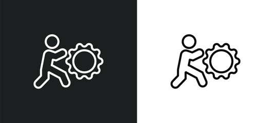 effort line icon in white and black colors. effort flat vector icon from effort collection for web, mobile apps and ui.