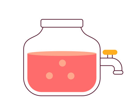 recommend clip art: Fruit punch glass mason jar with faucet semi flat colour vector object. Jar with party refreshment. Editable cartoon clip art icon on white background. Simple spot illustration for web graphic design