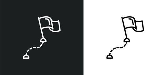 milestone line icon in white and black colors. milestone flat vector icon from milestone collection for web, mobile apps and ui.