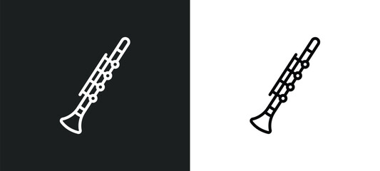 clarinet line icon in white and black colors. clarinet flat vector icon from clarinet collection for web, mobile apps and ui. © IconArt