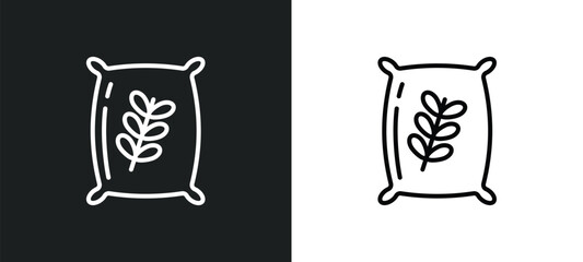 flour line icon in white and black colors. flour flat vector icon from flour collection for web, mobile apps and ui.