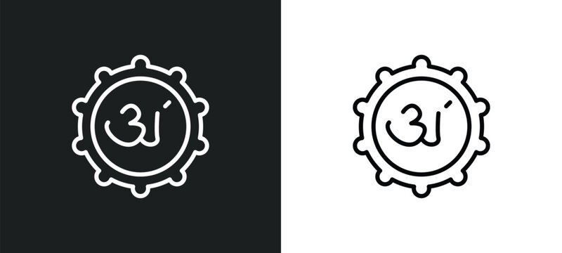 marathi language line icon in white and black colors. marathi language flat vector icon from marathi language collection for web, mobile apps and ui.