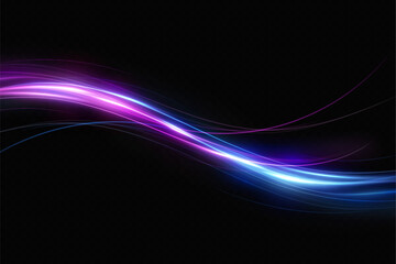 Neon light.Motion speed light lines.Colorful wave effect.Squiggle.Swirl curve effect.