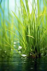 Obraz premium Grass in the water. AI generative