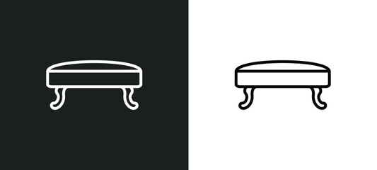hassock line icon in white and black colors. hassock flat vector icon from hassock collection for web, mobile apps and ui.