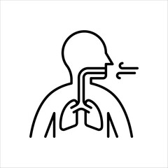 Lungs Vector Icon Design Template on white background. EPS 10