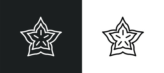 carambola line icon in white and black colors. carambola flat vector icon from carambola collection for web, mobile apps and ui.