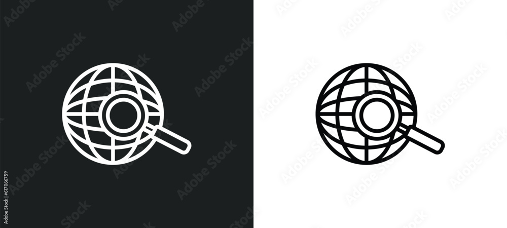 Poster browsing line icon in white and black colors. browsing flat vector icon from browsing collection for