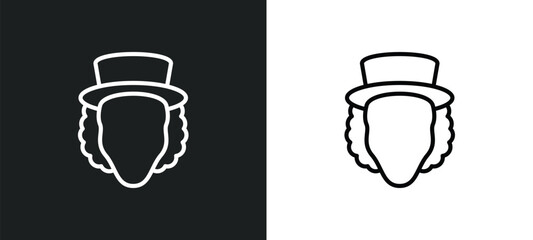 eugene onegin line icon in white and black colors. eugene onegin flat vector icon from eugene onegin collection for web, mobile apps and ui.