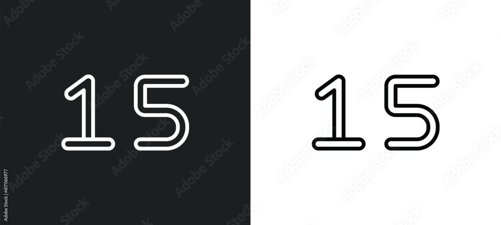 Poster numbers line icon in white and black colors. numbers flat vector icon from numbers collection for we