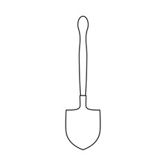 Shovel for working with soil and bulk materials on a white background.