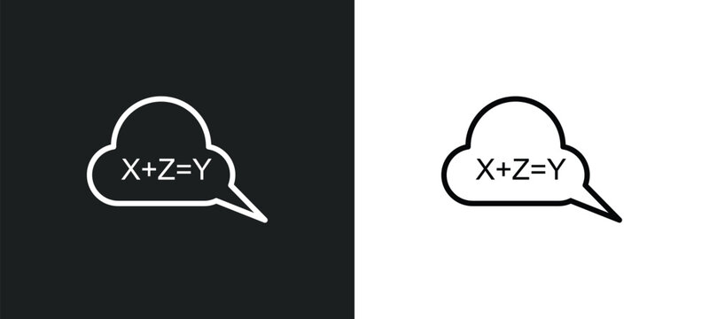 equation line icon in white and black colors. equation flat vector icon from equation collection for web, mobile apps and ui.