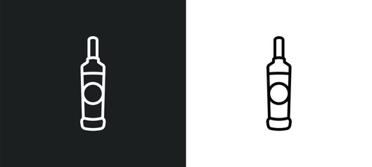 vodka line icon in white and black colors. vodka flat vector icon from vodka collection for web, mobile apps and ui.