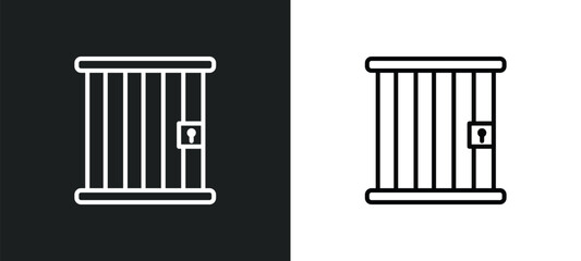 jail line icon in white and black colors. jail flat vector icon from jail collection for web, mobile apps and ui.