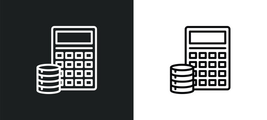 budget accounting line icon in white and black colors. budget accounting flat vector icon from budget accounting collection for web, mobile apps and ui.