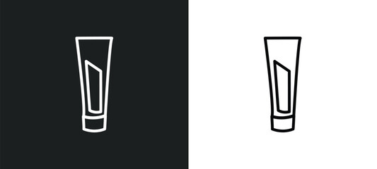 toothpaste line icon in white and black colors. toothpaste flat vector icon from toothpaste collection for web, mobile apps and ui.