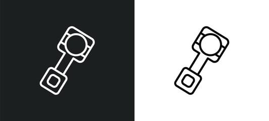 car piston line icon in white and black colors. car piston flat vector icon from car piston collection for web, mobile apps and ui.