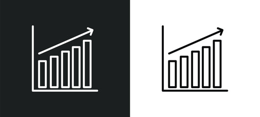 graph line icon in white and black colors. graph flat vector icon from graph collection for web, mobile apps and ui.