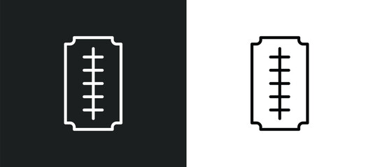 big razor blade line icon in white and black colors. big razor blade flat vector icon from big razor blade collection for web, mobile apps and ui.