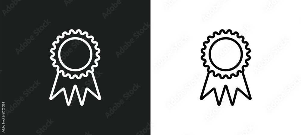 Poster recognition line icon in white and black colors. recognition flat vector icon from recognition colle
