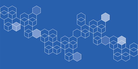sfondo, rete, esagoni, cubi, concetto, comunicazione, astratto,  © xyz+