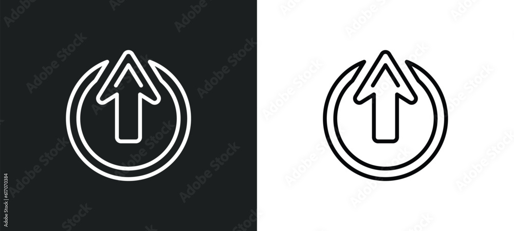 Poster enter up line icon in white and black colors. enter up flat vector icon from enter up collection for