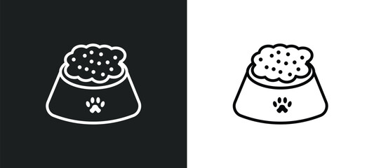 pet food line icon in white and black colors. pet food flat vector icon from pet food collection for web, mobile apps and ui.