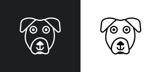 boxerhead line icon in white and black colors. boxerhead flat vector icon from boxerhead collection for web, mobile apps and ui.