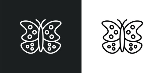 buttefly line icon in white and black colors. buttefly flat vector icon from buttefly collection for web, mobile apps and ui.