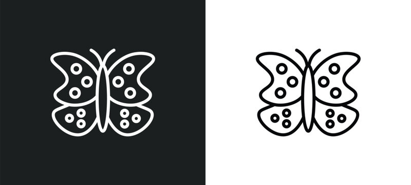 buttefly line icon in white and black colors. buttefly flat vector icon from buttefly collection for web, mobile apps and ui.